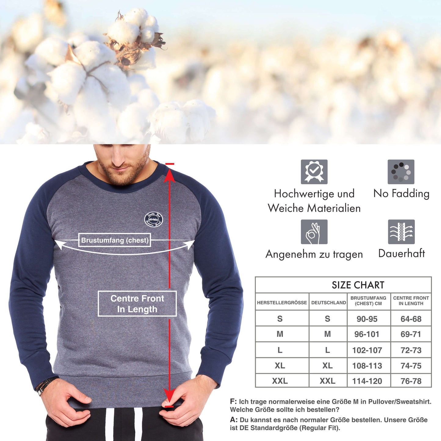Styleko Herren Rundhalsausschnitt Winter Pullover