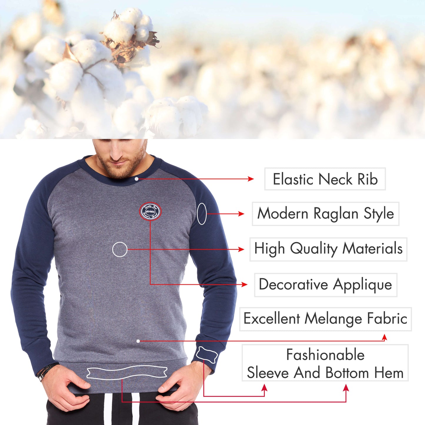 Styleko Herren Rundhalsausschnitt Winter Pullover
