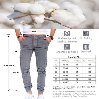 STYLEKO Cargohose Elastischer Hosenband